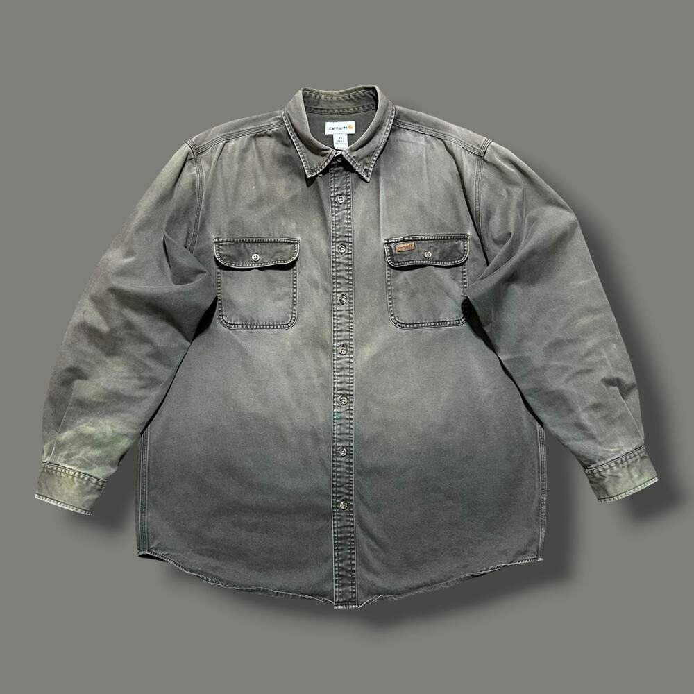 Vintage Carhartt Sun Faded Work Shirt Button Up Long Sleeve y2k XL Tall XLT